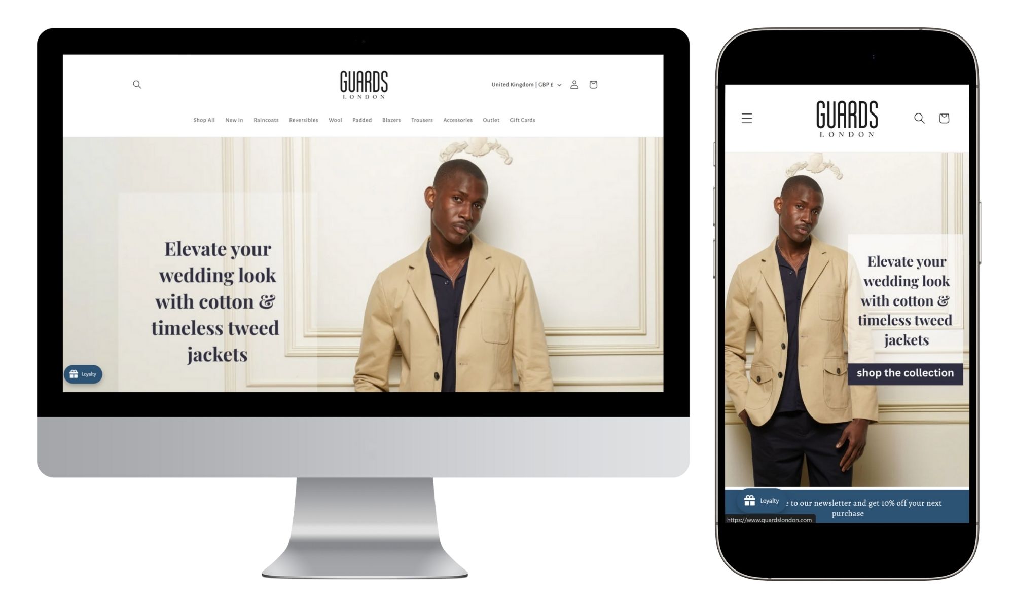 Guards London Website Mockup